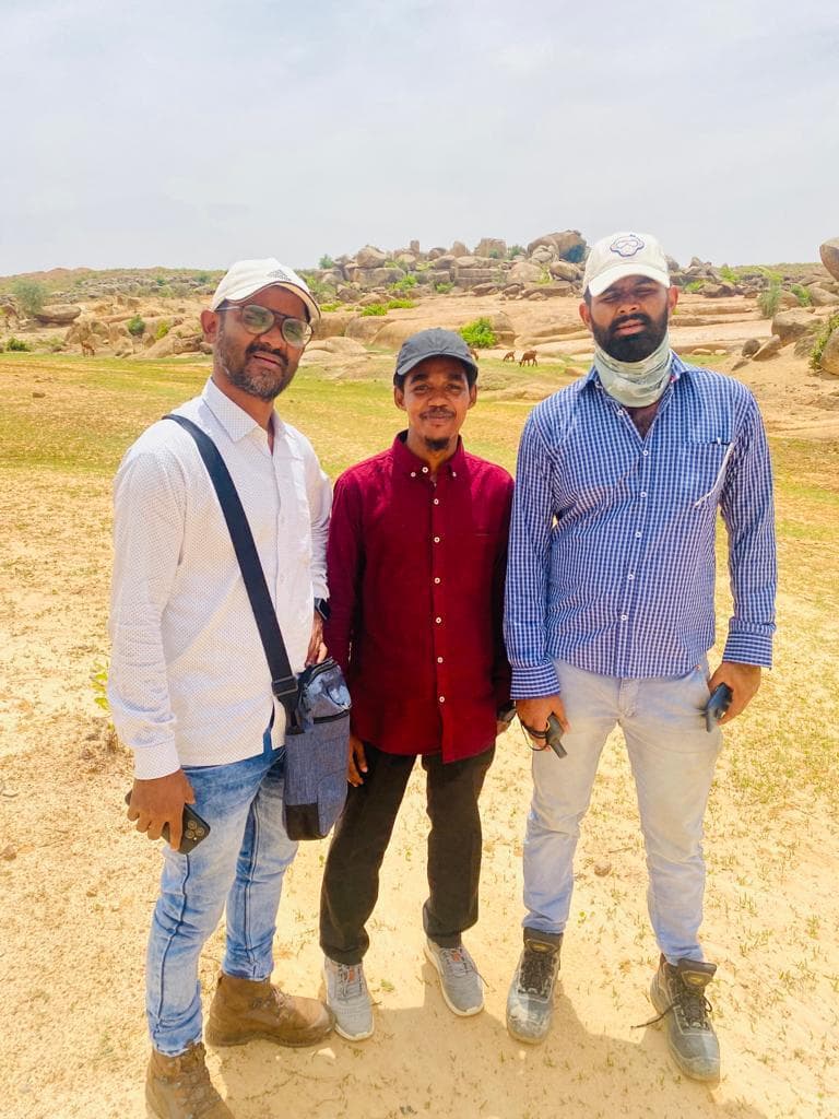 Maharaz with colleagues on a field site